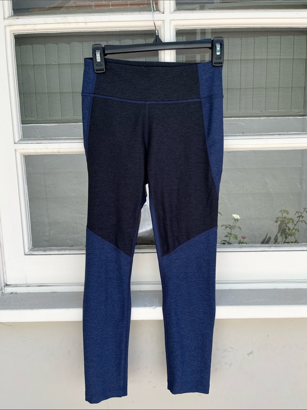 Outdoor Voices Blue and Black Athletic Leggings
